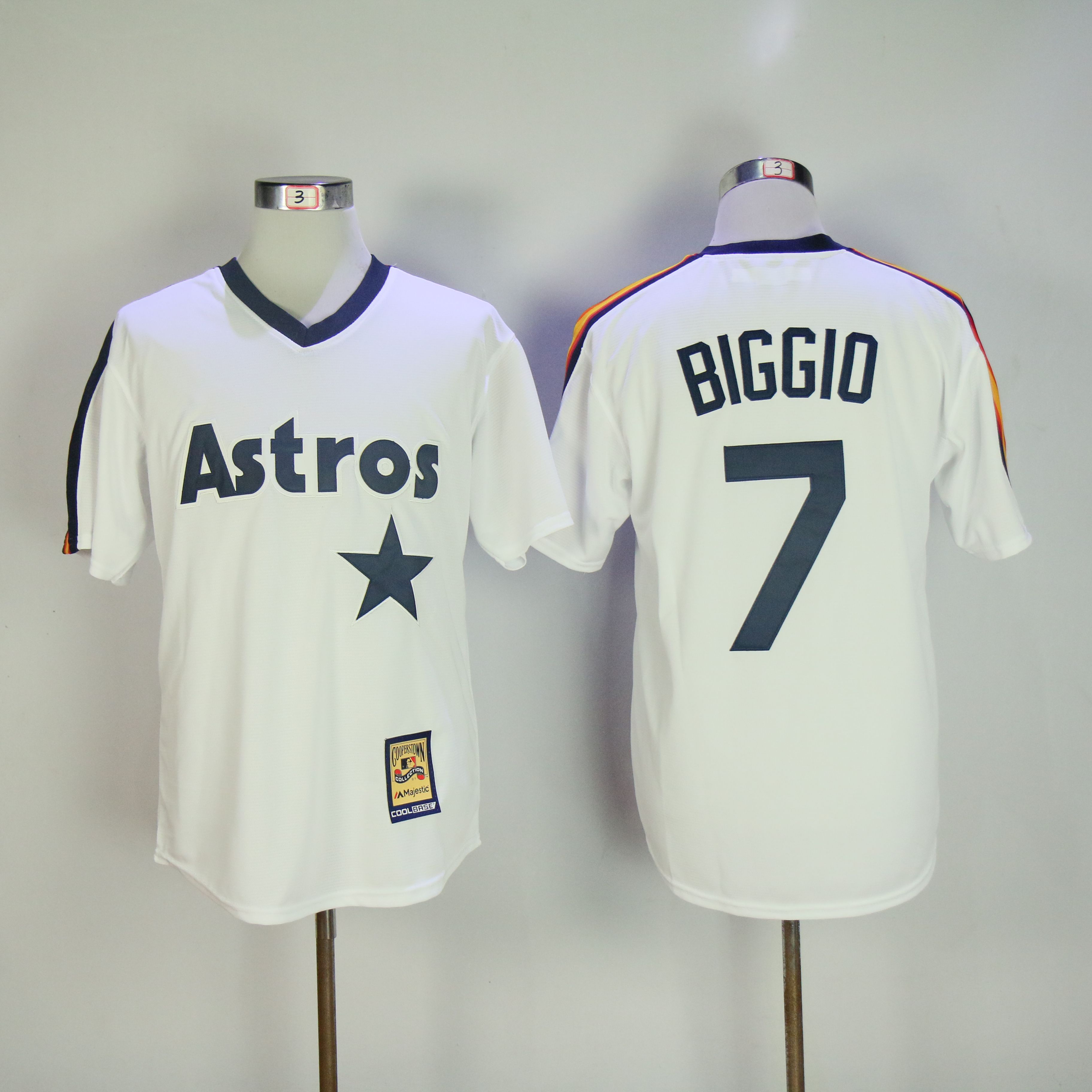 Men Houston Astros #7 Biggio White Throwback Game MLB Jerseys->houston astros->MLB Jersey